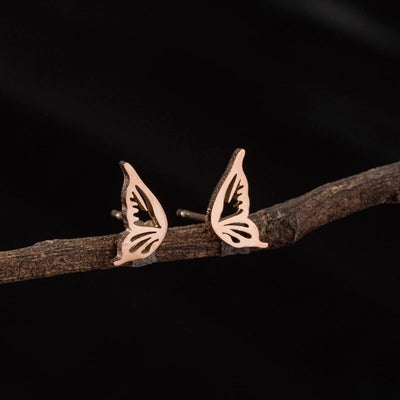 1 Pair Cute Minimalist Dog Cat Flower Polishing Hollow Out 304 Stainless Steel 18K Gold Plated Ear Studs