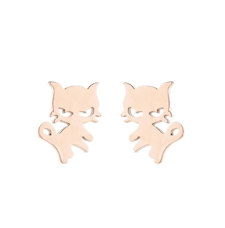 Minimalist Dog Cat Plating 304 Stainless Steel Stainless Steel Earrings