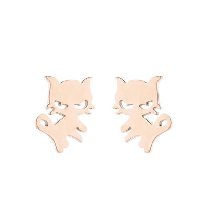 Minimalist Dog Cat Plating 304 Stainless Steel Stainless Steel Earrings