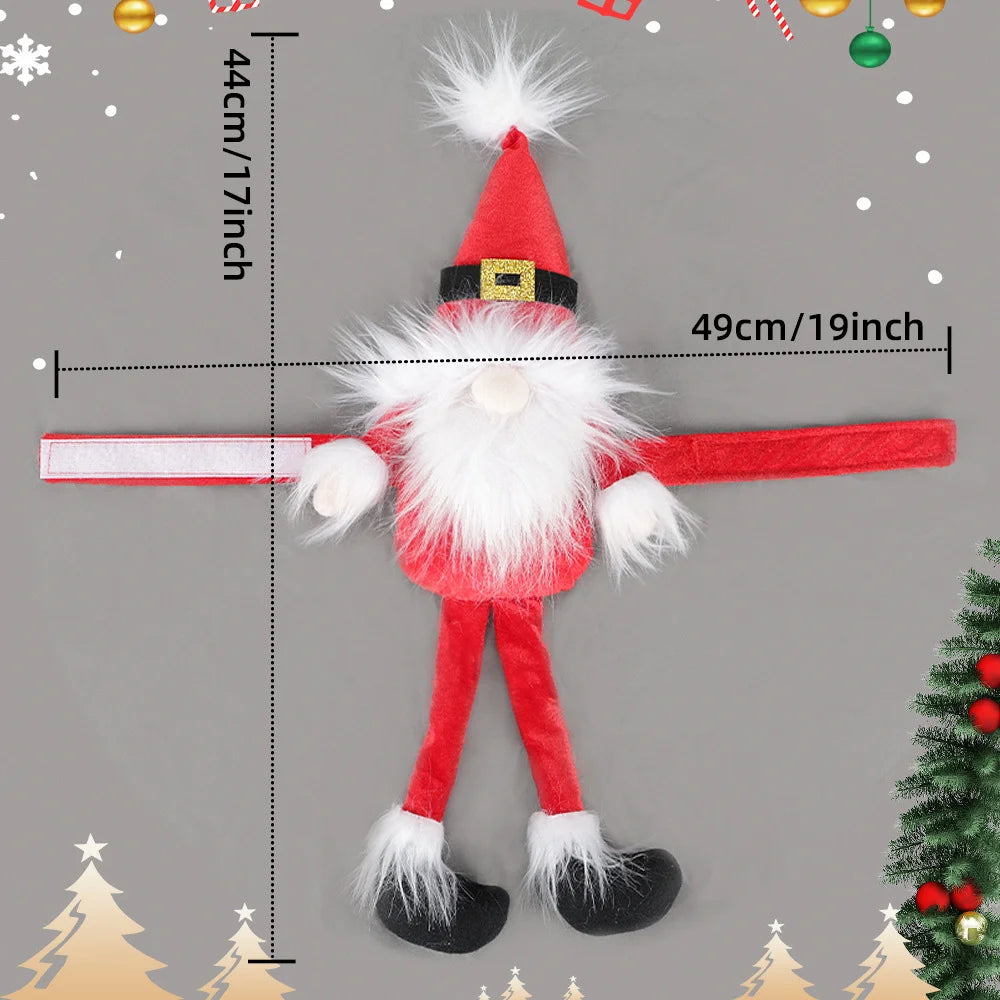 2 Pieces Christmas Curtain Buckle Long Hat Style Cartoon Old Man Elk Elf Holding Curtain Christmas Celebration Supplies