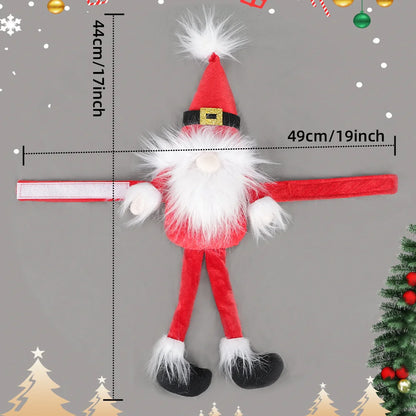 2 Pieces Christmas Curtain Buckle Long Hat Style Cartoon Old Man Elk Elf Holding Curtain Christmas Celebration Supplies