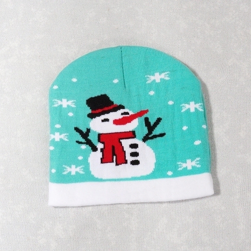 Unisex Cute Vintage Style Christmas Hat Christmas Tree Santa Claus Eaveless Wool Cap
