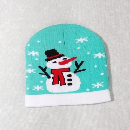Unisex Cute Vintage Style Christmas Hat Christmas Tree Santa Claus Eaveless Wool Cap