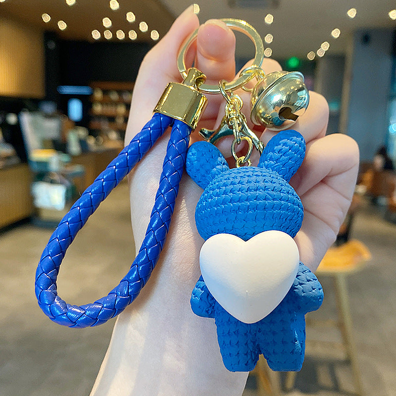 Cartoon Style Animal Heart Shape Resin Unisex Bag Pendant Keychain