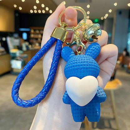 Cartoon Style Animal Heart Shape Resin Unisex Bag Pendant Keychain