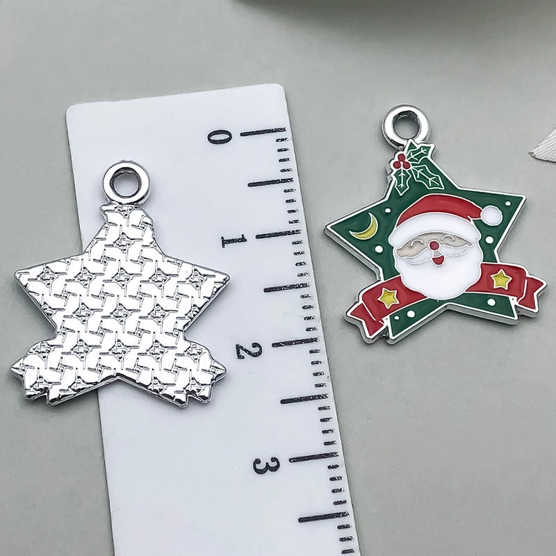 1 Piece 20 PCS/Package 17x14mm 23x18mm 23x23mm Alloy Christmas Tree Santa Claus Gingerbread Pendant Jewelry Accessories