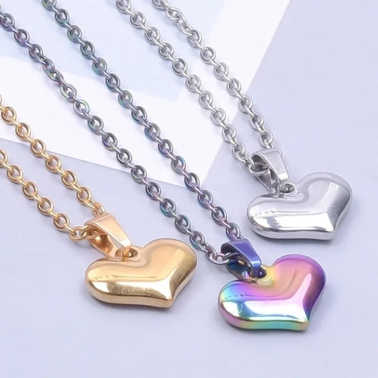 Minimalist Classic Style Heart Shape 304 Stainless Steel Plating Pendant Necklace