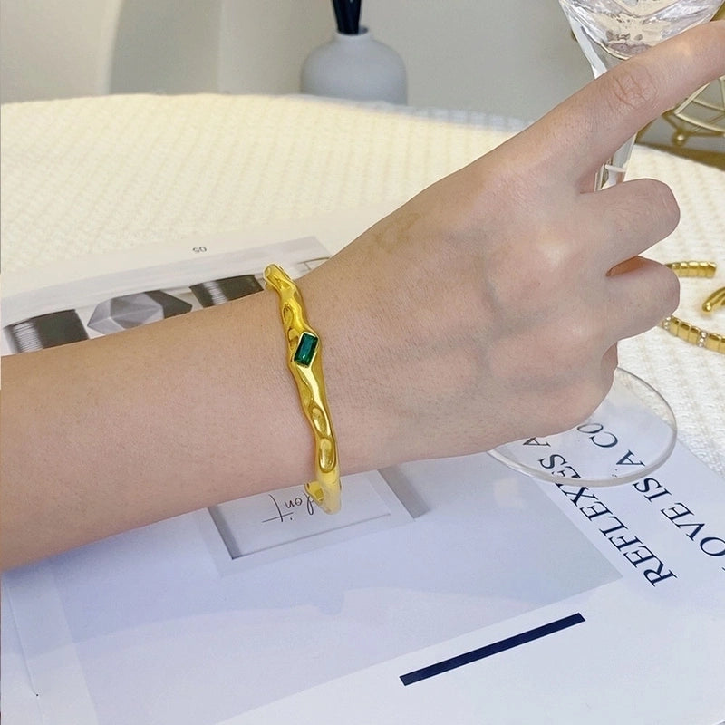 Casual Minimalist Irregular 304 Stainless Steel Bangle In Bulk