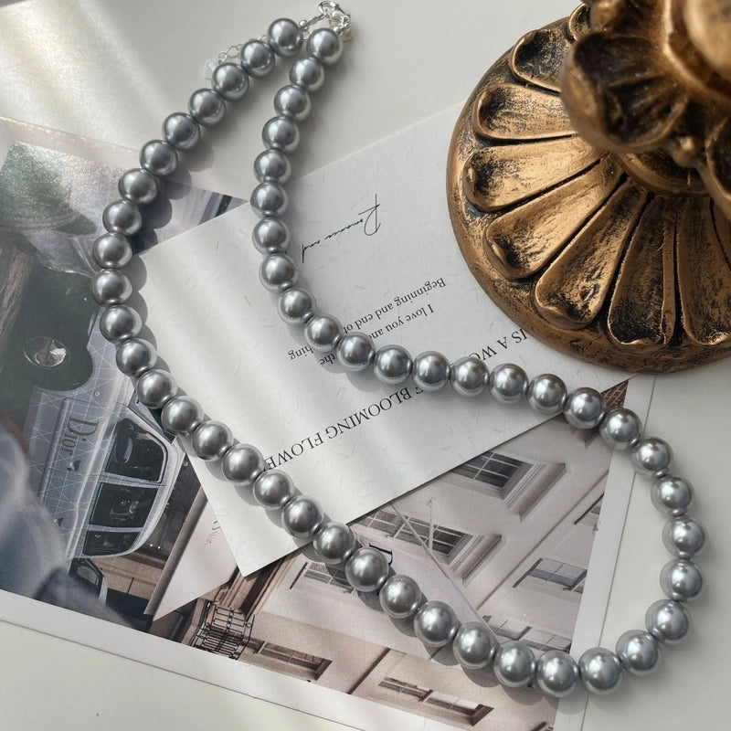 Elegant Minimalist Geometric 304 Stainless Steel Artificial Pearl Necklace