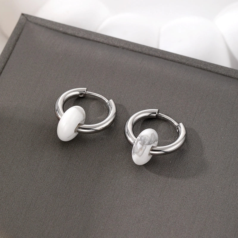 6 Pieces Minimalist Geometric 201 Stainless Steel Alloy Drop Earrings