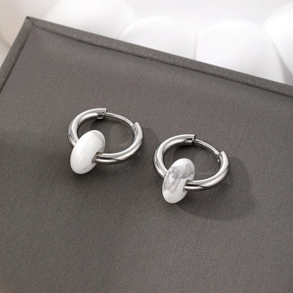 6 Pieces Minimalist Geometric 201 Stainless Steel Alloy Drop Earrings