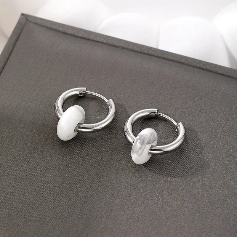 6 Pieces Minimalist Geometric 201 Stainless Steel Alloy Drop Earrings