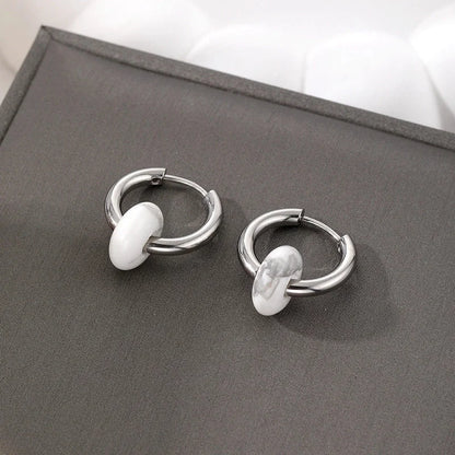6 Pieces Minimalist Geometric 201 Stainless Steel Alloy Drop Earrings