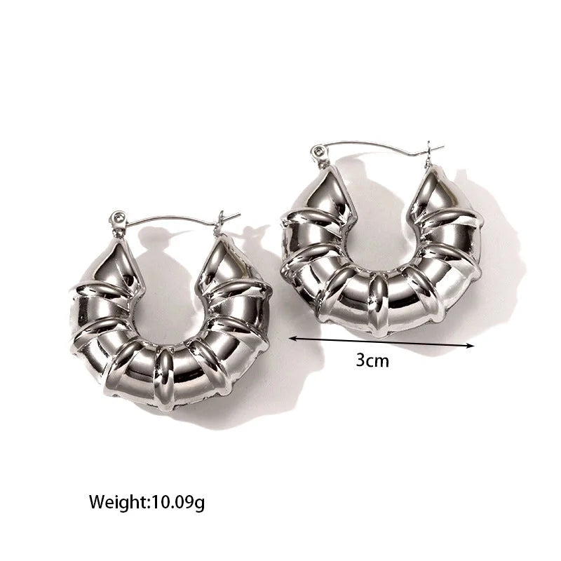 1 Pair Casual Classic Style C Shape U Shape Irregular Plating 304 Stainless Steel Earrings Ear Studs