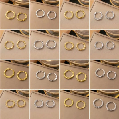 1 Pair Minimalist Geometric Round Solid Color Plating Titanium Steel Earrings Ear Studs