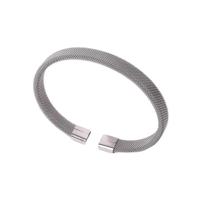 Casual Minimalist Solid Color Titanium Steel Bangle In Bulk