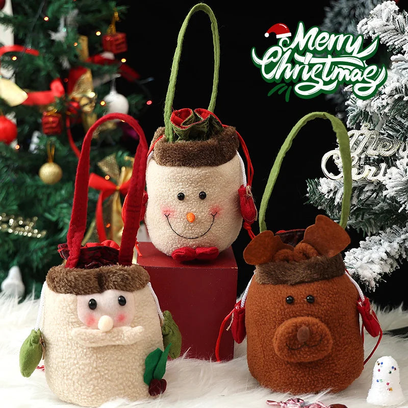 Christmas Gift Bag Candy Bag Christmas Decoration Burlap Santa Claus Apple Bag Gift Bag