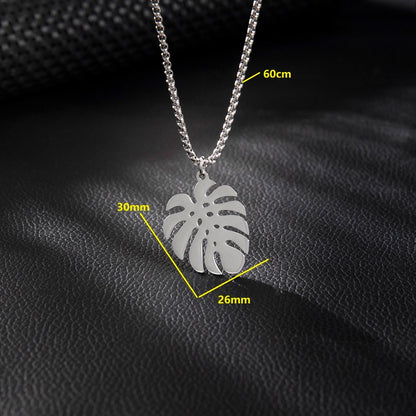 Basic Minimalist Classic Style Palm Tree Flower Butterfly 201 Stainless Steel Unisex Pendant Necklace