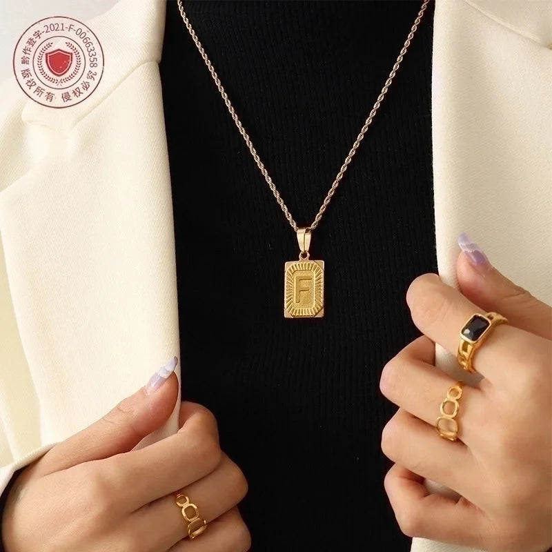 Minimalist Letter 304 Stainless Steel 18K Gold Plated Plating Choker