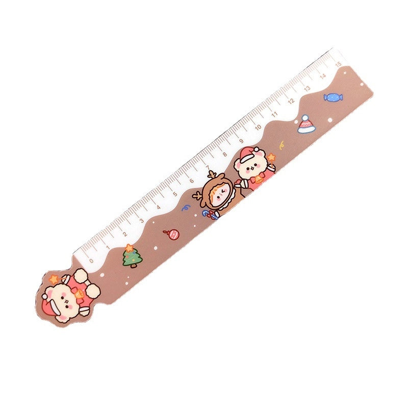 Cartoon Christmas Magnetic Cute Elk Student Soft Ruler