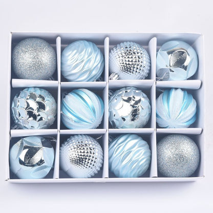 Hot-selling Christmas Supplies Gift Decoration Colorful Balls 6cm 12-pack Boxed Painted Irregular Christmas Balls