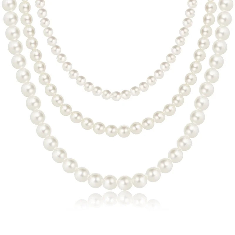 Fashion Round Artificial Pearl Women\'s Necklace 1 Piece