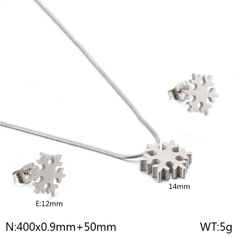 Casual Minimalist Snowflake 304 Stainless Steel 18K Gold Plated Jewelry Set