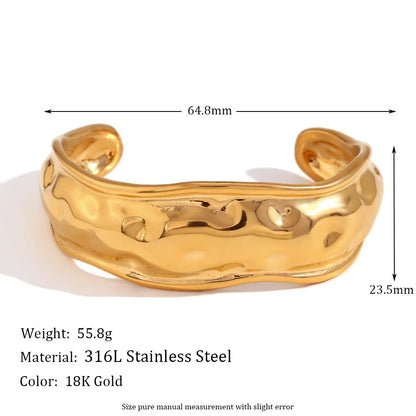 Fashion Circle Stainless Steel 18K Gold Plated Bangles