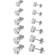 Elegant Six-claw Zircon Stud Earrings Men And Women Micro-inlaid Rhinestone Ear Bone Stud Simple Light Luxury Ear Jewelry