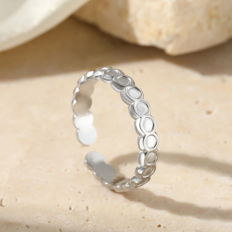 Minimalist Classic Style Solid Color 304 Stainless Steel Plating Rings