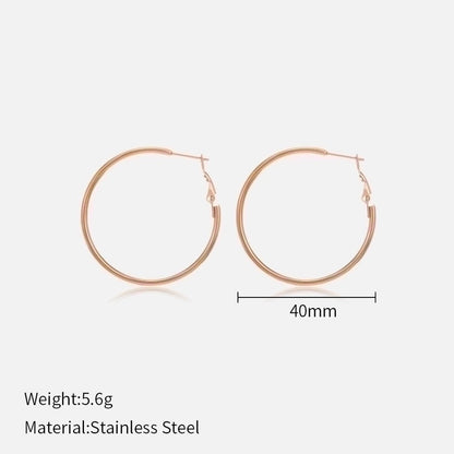 1 Pair Minimalist Solid Color Plating 304 Stainless Steel Stainless Steel Earrings