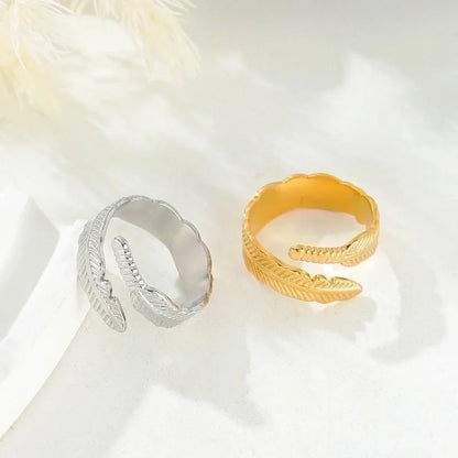 Casual Roman Style Solid Color 304 Stainless Steel Open Rings