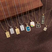 Vintage Style Minimalist Sun Moon Titanium Steel Copper Plating Pendant Necklace