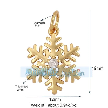 1 Piece Copper Geometric Heart Shape Snowflake Pendant Jewelry Accessories