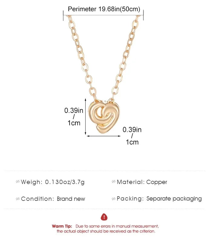 Copper Heart Shape Pendant Necklace