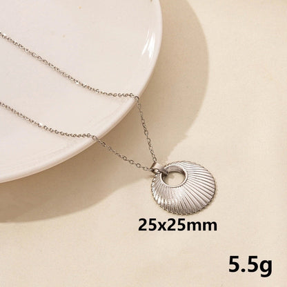Minimalist Geometric Round 304 Stainless Steel Plating Pendant Necklace