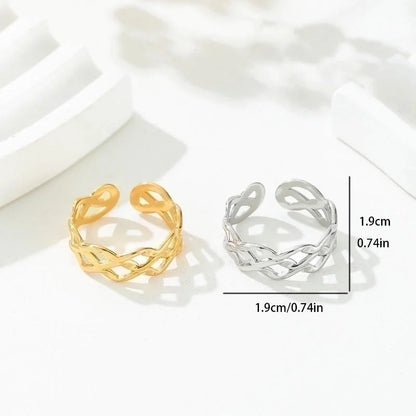 Y2K Exaggerated Geometric Round Dots 304 Stainless Steel 18K Gold Plated Plating Open Rings