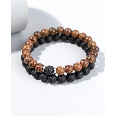 Fashion Heart Shape Agate Beaded Bracelets 1 Set