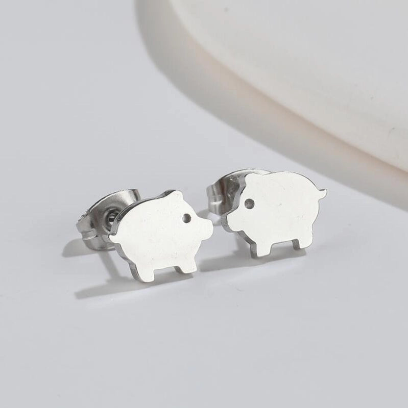 1 Pair Fashion Animal 304 Stainless Steel 18K Gold Plated Ear Studs
