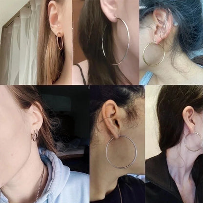 Fashion Circle Stainless Steel Plating Earrings 1 Pair