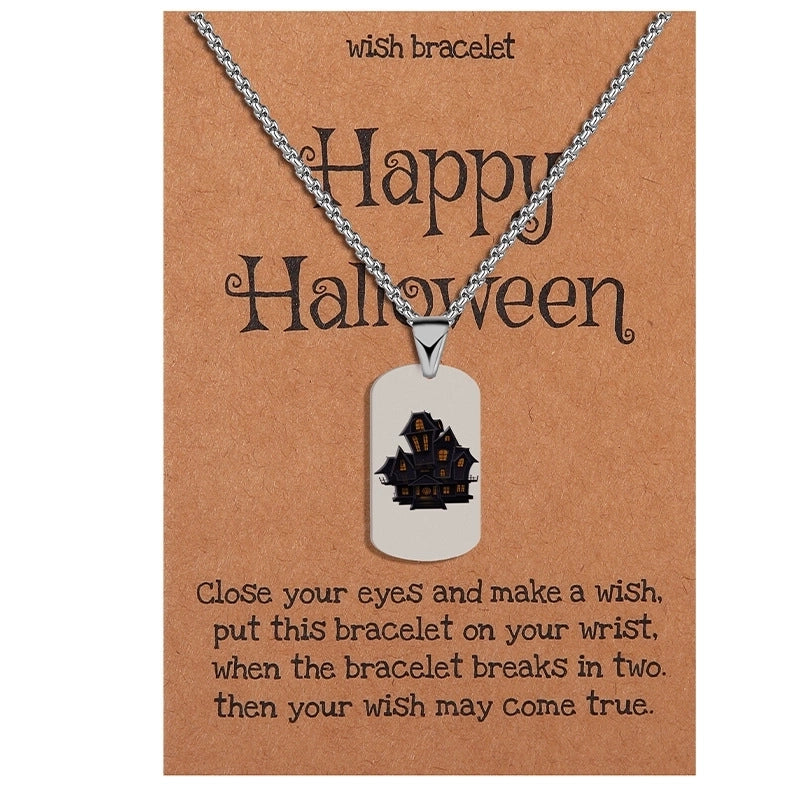 Minimalist Classic Style Halloween Pattern 304 Stainless Steel Pendant Necklace