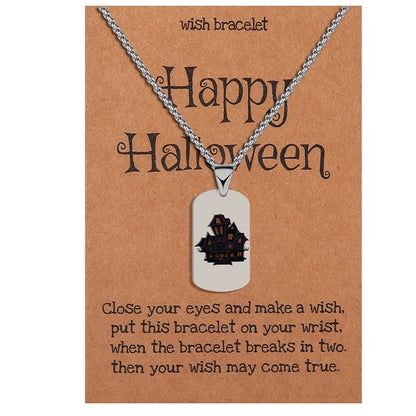Minimalist Classic Style Halloween Pattern 304 Stainless Steel Pendant Necklace