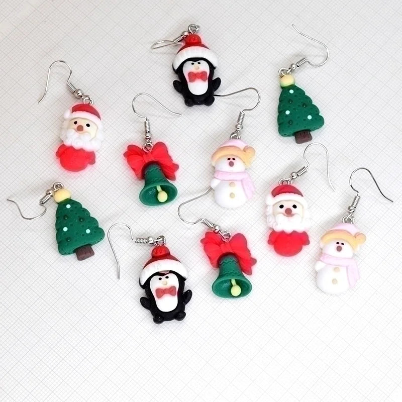 1 Pair Cute Minimalist Snowman Resin Drop Earrings