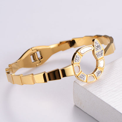 IG Style Women Metal Diamond Fruit Stainless Steel Bangles