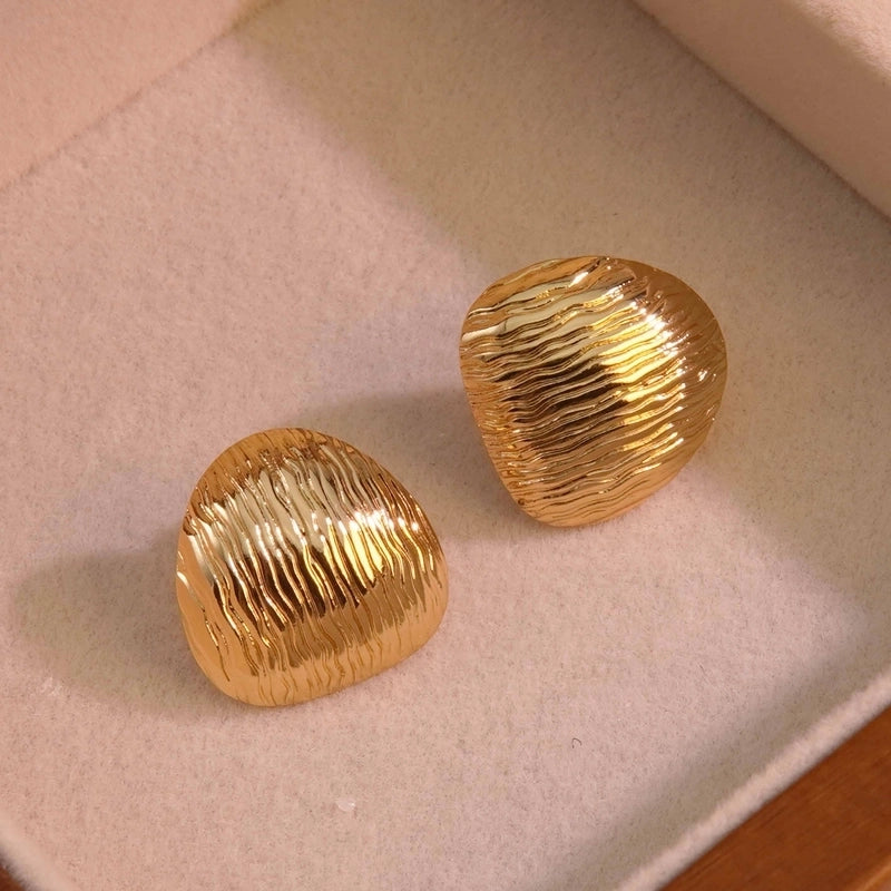 1 Pair Elegant Retro Sector Square Rhombus 304 Stainless Steel Imitation Gold Ear Studs