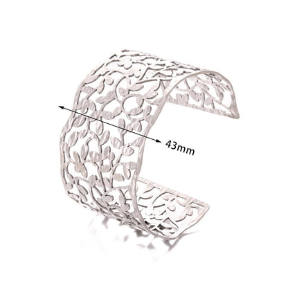 Exaggerated Circle 304 Stainless Steel Wide Bracelet In Bulk