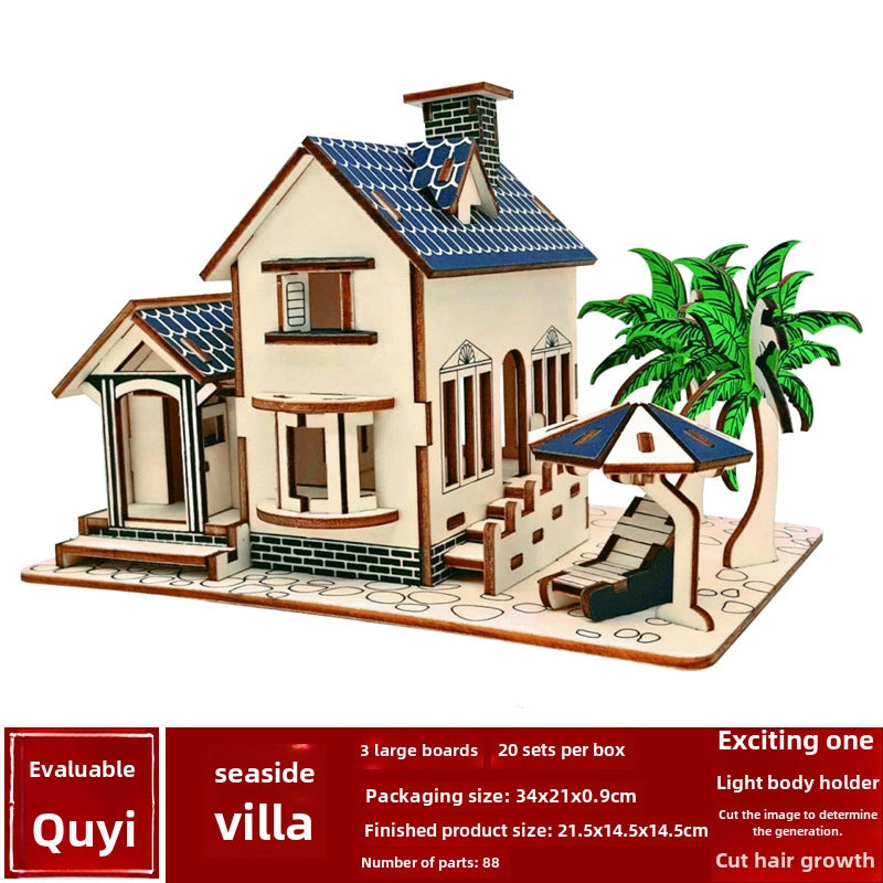 Stall Supply Children's Wooden 3D Puzzle Adult Puzzle Christmas Building Handmade Educational Model Toy