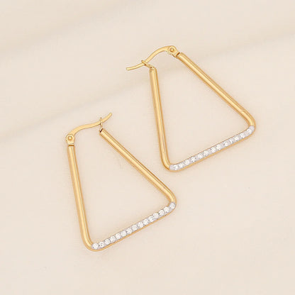 Fashion Heart Geometric Droplet Stainless Steel Electroplating Earrings