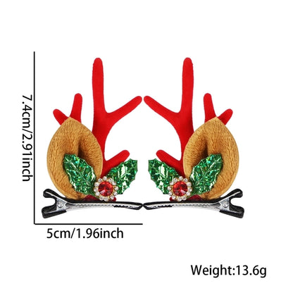 Christmas Cartoon Style Bell Snowman Antlers Plastic