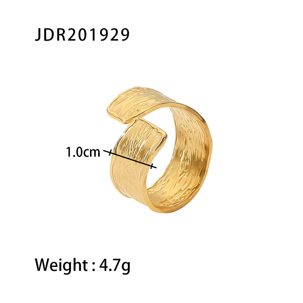 Women IG Style Geometric Stainless Steel 18K Gold Plated Rings